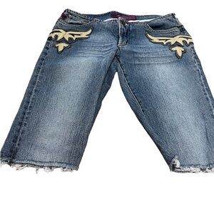 Vintage parasuco jeans short size 28 with beige leather details